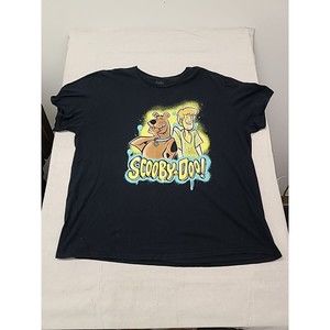 Scooby Doo Shirt TV Adult 3XL Graphic Short Sleeve Black Crew Neck Pullover